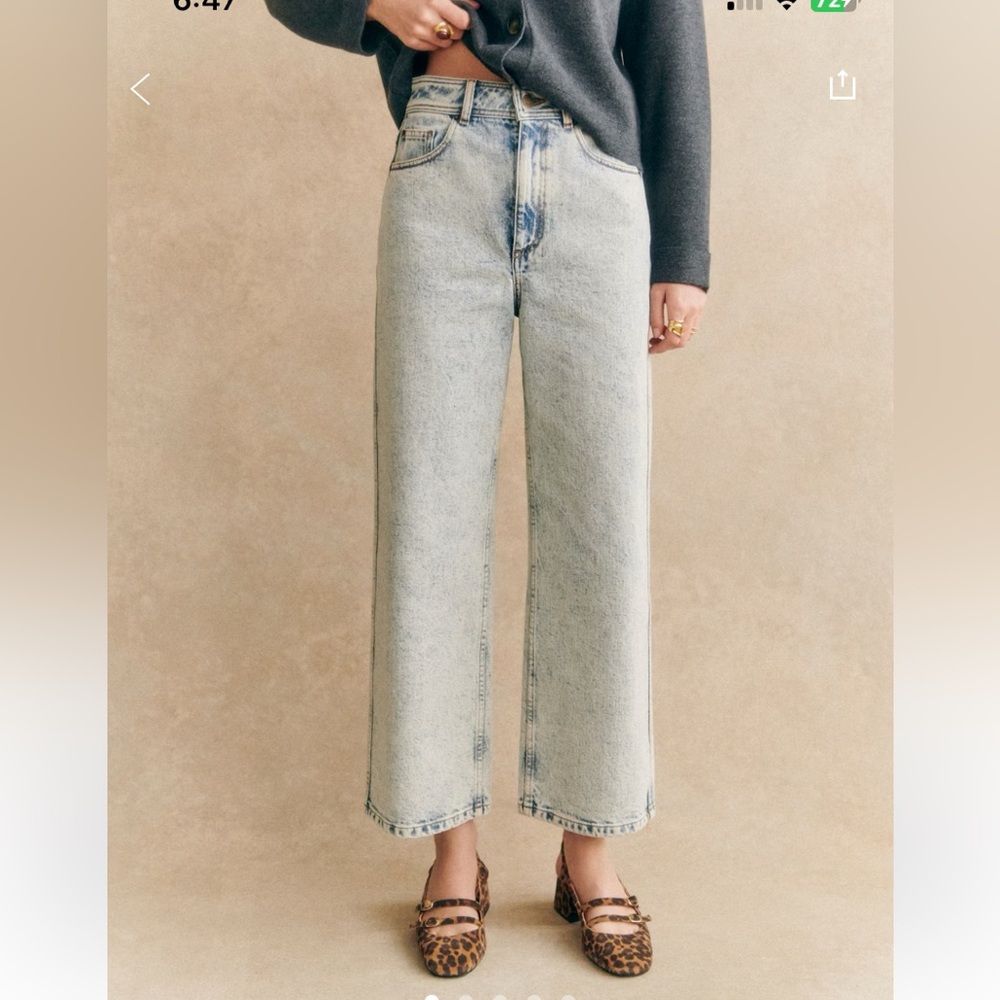 Sezane Le Crop Edge Blue Size 38